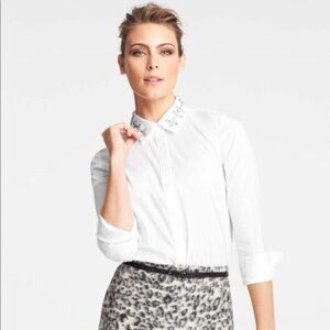 Rebecca Taylor White Beaded Shirt